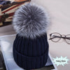 Hot Sale Winter Women Pom Pom Beanies Warm Knitted Bobble Girl Fur Pompom Hats Real Raccoon Fur Pompon Casual Hat Cap