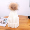 Hot Sale Winter Women Pom Pom Beanies Warm Knitted Bobble Girl Fur Pompom Hats Real Raccoon Fur Pompon Casual Hat Cap