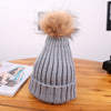 Hot Sale Winter Women Pom Pom Beanies Warm Knitted Bobble Girl Fur Pompom Hats Real Raccoon Fur Pompon Casual Hat Cap