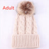 Hot Sale Winter Women Pom Pom Beanies Warm Knitted Bobble Girl Fur Pompom Hats Real Raccoon Fur Pompon Casual Hat Cap