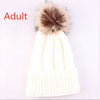Hot Sale Winter Women Pom Pom Beanies Warm Knitted Bobble Girl Fur Pompom Hats Real Raccoon Fur Pompon Casual Hat Cap